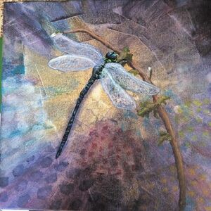 Art, Dragonfly, Original Painting On Canvas
